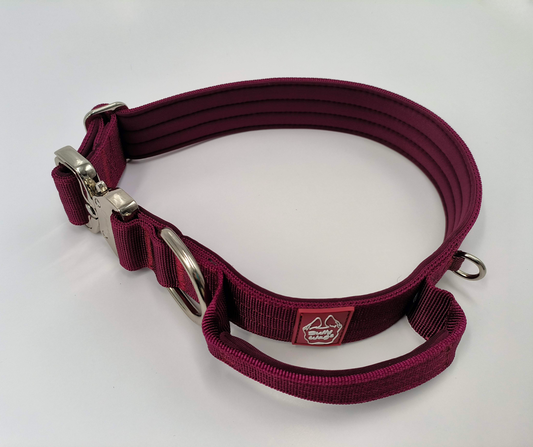 1.5" Tactical Collar with Handle - Cherry Wine-0